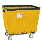 R&B Wire 10 Bushel Fully Sewn Vinyl Basket Truck, All Swivel Casters, Yellow